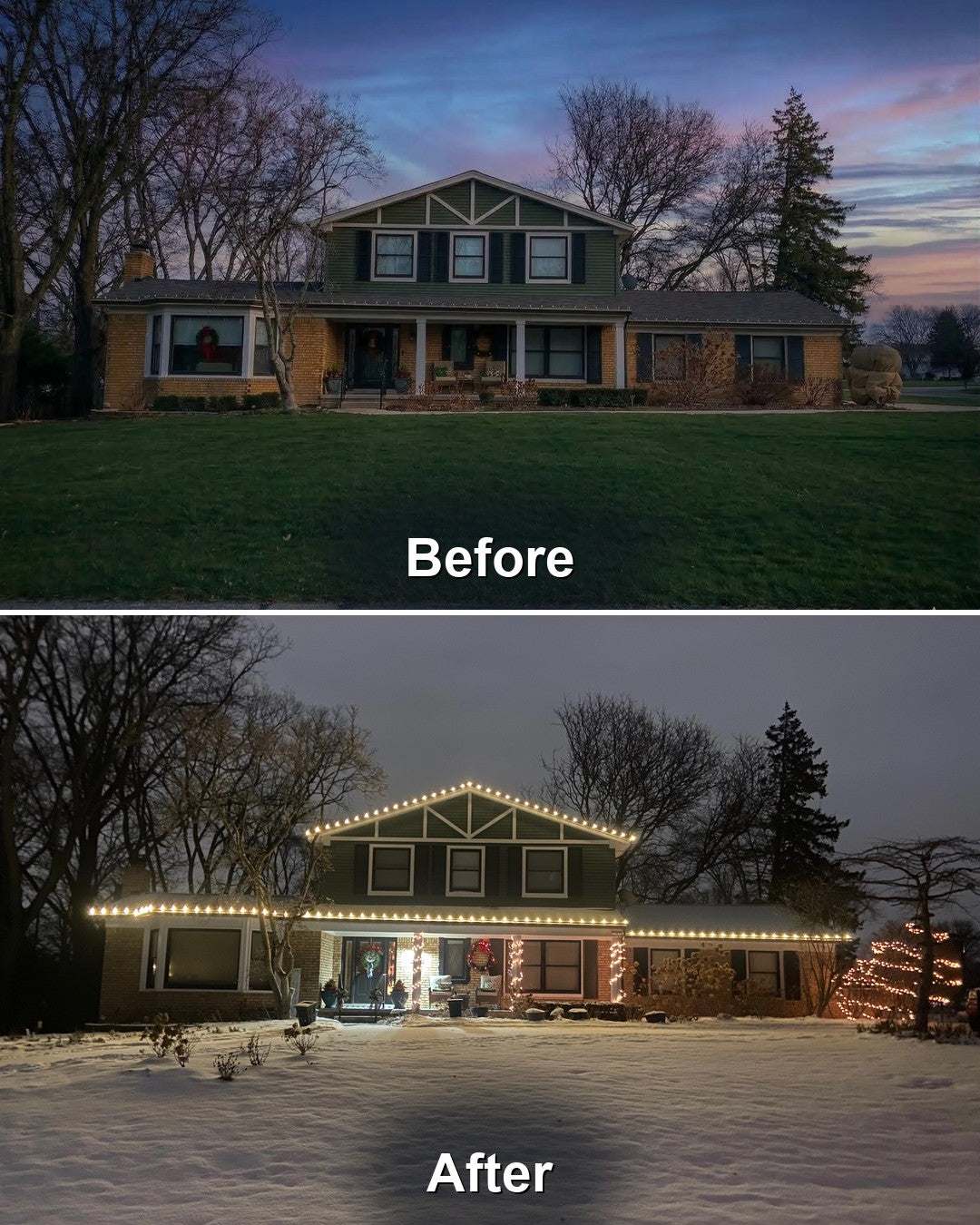 Roof before and after cleaning