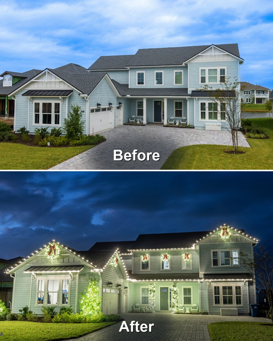 Roof before and after cleaning